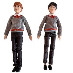 Harry Potter Ron Weasley articulated dolls with robe 11 inches lot Of 2 Mattel